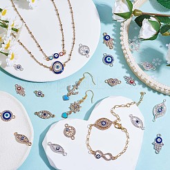 20Pcs Alloy Eye Charm Connector Assorted Evil Eye Connector Mixed Shape Eye Charm Pendant for Jewelry Necklace Bracelet Earring Making Crafts&nbsp;JX219A