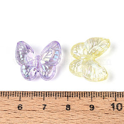 透明なアクリルビーズ  蝶  ABカラーメッキ  ミックスカラー  17x19.5x7.5mm  穴：2.2mm  約376個/500g&nbsp;OACR-N150-37