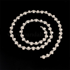1 Yard Crystal Rhinestone Cup Chains with Plastic Pearl Beaded&nbsp;DIY-GA0005-72