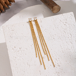 304 Stainless Steel Tassel Stud Earrings&nbsp;SD2801