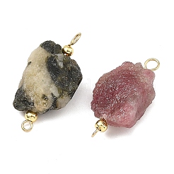 未加工の天然マルチカラートルマリンコネクターチャーム  ナゲットリンク  22~29x13.5~17x9~16mm  穴：1.8~2mm&nbsp;PALLOY-JF06043
