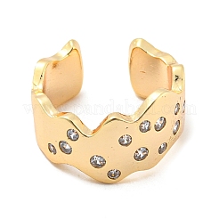 Real 14K Gold Plated Brass with Cubic Zirconia Cuff Earrings&nbsp;EJEW-M232-01G-G