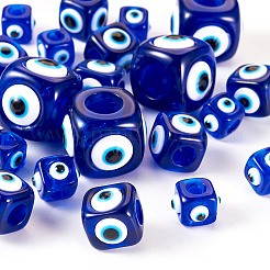 20Pcs 3 Styles Cube Resin Large Hole Beads&nbsp;RESI-TA0002-75