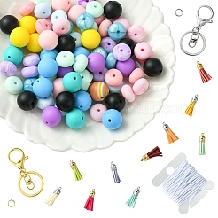 DIY Silicone Beaded Keychain Making Kit&nbsp;DIY-YW0008-61