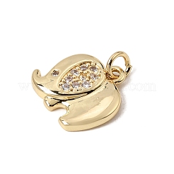 Brass Micro Pave Clear Cubic Zirconia Pendants&nbsp;CU-CBA7D12-14G