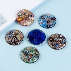 Handmade Silver Foil Lampwork Pendants&nbsp;FOIL-S116-2-B