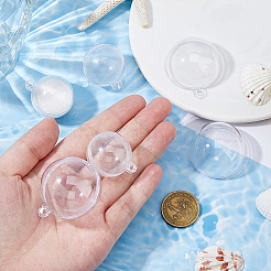 30個 2スタイル 開閉可能な透明アクリルパーツ  詰め替え可能なプラスチック製の飾り玉  ラウンド  透明  36~47x30~40mm  穴：2~2.5mm  内径：27~38mm&nbsp;MACR-FH0001-30