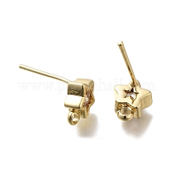 Brass with Cubic Zirconia Stud Earring Finding&nbsp;KK-Q048-16G