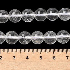 天然石クオーツクリスタルビーズ連売り  水晶  ラウンド  10mm  穴：0.8~1mm  約38個/連  14.65インチ（37.2cm）&nbsp;G-C265-A02-10mm