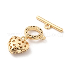 Brass Micro Pave Clear Cubic Zirconia Toggle Clasps&nbsp;KK-F860-59G