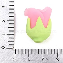手作り樹脂クレイカボション  花バラ  ピンク  19~22x18~21x18~21mm  穴：1.6~1.8mm&nbsp;PY-CBA4D86-02C