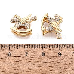 Brass Micro Pave Clear Cubic Zirconia Pendants&nbsp;KK-Q074-25G