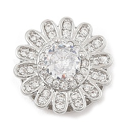 Brass Micro Pave Cubic Zirconia Slide Charms&nbsp;ZIRC-I068-12P
