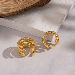 Vintage Multilayer C-Shaped 304 Stainless Steel Cuff Earrings&nbsp;LS-GA4213