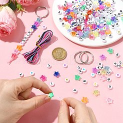 DIYキーキアン作成キット  鉄の輪を含む  556 個のプラスチックビーズ  コー​​ド  ミックスカラー  2mm  1バンドル&nbsp;DIY-CJC0014-09B
