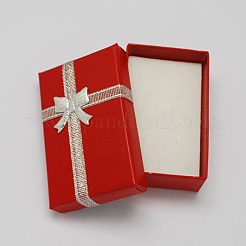 Valentines Day Wife Gifts Packages Cardboard Jewelry Set Boxes with Bowknot and Sponge Inside&nbsp;CBOX-R013-1