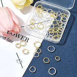 60個3スタイルラックメッキ合金ビーズフレーム  丸いリング  ゴールデン＆シルバー  9~13x3mm  穴：1.6mm  60個/セット&nbsp;FIND-FS0003-46