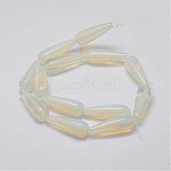 オパールビーズ連売り  ティアドロップ  30x10mm  穴：1mm  約13個/連  14.9インチ（38cm）&nbsp;G-E344-01
