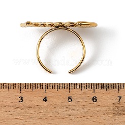304ステンレススチールカフオープンリング  魚の骨  ゴールドカラー  16x32mm  内径：18mm&nbsp;RJEW-Z147-02G