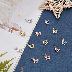 12Pcs 3 Colors Brass Micro Pave Cubic Zirconia Charms&nbsp;ZIRC-CA0001-05