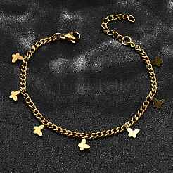 304 Stainless Steel Butterfly Bracelets&nbsp;BJEW-R021-06G