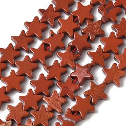 天然石レッドジャスパービーズ連売り  スター  6x6x2mm  穴：0.7mm  約72個/連  14.96''（38センチメートル）&nbsp;G-F817-A02-01