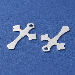真鍮チャーム  カドミウムフリー＆鉛フリー  クロスチャーム  925銀メッキ  16x11x0.3mm  穴：1.2mm&nbsp;LS-KK-F880-05S-01