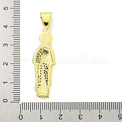 Rack Plating Brass Micro Pave Clear Cubic Zirconia Pendants&nbsp;KK-B091-21G-02