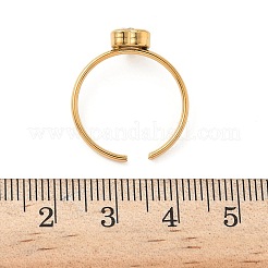 304 Stainless Steel with Clear Cubic Zirconia Adjustable Cuff Rings for Women&nbsp;RJEW-G359-02A-G