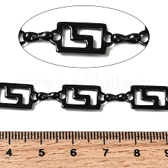 304ステンレススチール長方形リンクチェーン  溶接されていない  イオンプレーティング（ip）  ブラック  17x8.5x1mm&nbsp;CHS-Z007-16B