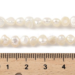 天然養殖淡水パールビーズ連売り  研磨両側  グレード3a+  フローラルホワイト  4~5mm  穴：0.5mm  約39個/連  7.09''（18センチメートル）&nbsp;PEAR-A006-03C