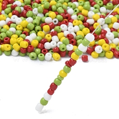4 Colors Christmas 6/0 Glass Round Seed Beads&nbsp;SEED-X0058-03C