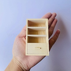 ミニドールハウス 木製本棚 家の装飾  マイクロランドスケープドールハウスアクセサリー  小道具の装飾のふりをする  湯通しアーモンド  50x35x82mm&nbsp;PW-WG9B67F-01
