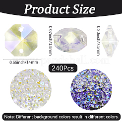 240Pcs Glass Connector Charms&nbsp;FIND-SP0006-17B