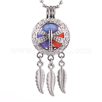 Alloy Diffuser Locket Pendants&nbsp;BOTT-PW0001-052P-S-1