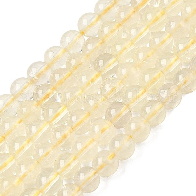 Natural Lemon Quartz(Heated) Beads Strands&nbsp;G-B167-A11-6mm-1