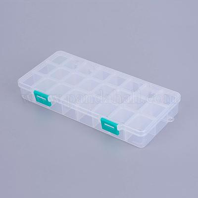 オーガナイザー収納プラスチックボックス  調整可能な仕切りボックス  長方形  ホワイト  21.8x11x3cm  コンパートメント：3x2.5センチメートル  24区画/ボックス&nbsp;CON-X0002-04-1