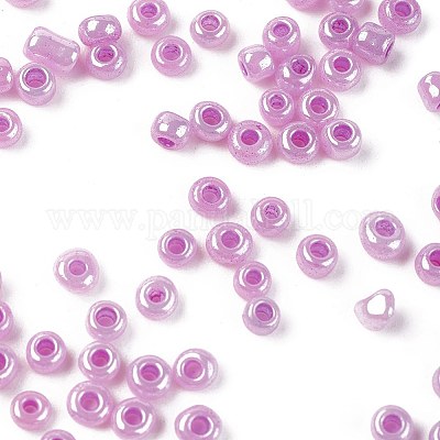 ガラスシードビーズ  セイロン  ラウンド  ミディアム蘭  8/0  3mm  穴：1mm  約10000個/ポンド&nbsp;SEED-A011-3mm-155-1