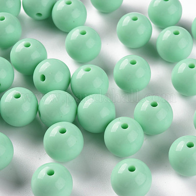 不透明なアクリルビーズ  ラウンド  アクアマリン  16x15mm  穴：2.8mm  約220個/500g&nbsp;MACR-S370-C16mm-A05-1
