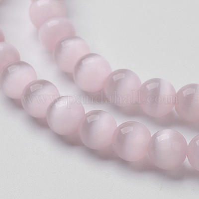キャッツアイビーズ  ラウンド  ミスティローズ  6mm  穴：1mm  約66~68個/連  14.5~15.3インチ&nbsp;CER56-1