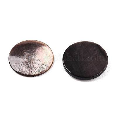 Natural Black Lip Shell Carved Cabochons&nbsp;SSHEL-T017-04B-1