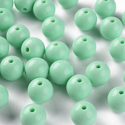 不透明なアクリルビーズ  ラウンド  アクアマリン  16x15mm  穴：2.8mm  約220個/500g&nbsp;MACR-S370-C16mm-A05-1