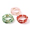 Multi-layered Stretch Beaded Bracelets Sets, Stackable Bracelets, with Gemstone Beads, Imitation Gemstone Acrylic Beads, Glass Beads, Non-magnetic Synthetic Hematite Beads and CCB Plastic Beads, Round, Inner Diameter: 2 inch(5.2cm), 3pcs/set