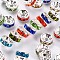 Brass Grade A Rhinestone Spacer Beads, Cadmium Free & Lead Free, Straight Flange, Rondelle, Silver, Mixed Color, 8x3.8mm, Hole: 1.8~2mm
