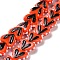 Heart Handmade Lampwork Beads Strands, Orange Red, 14~14.5x16.5~17x6.5~7mm, Hole: 1.5mm, about 30pcs/strand, 14.96~15.16 inch(38~38.5cm)