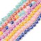Transparent Glass Beads Strands, Hand Drawn Beads, with Enamel, Star with Sakura Pattern, Mixed Color, 13x13.5x6~7mm, Hole: 1mm, about 33pcs/strand, 14.72 inch(37.4cm)