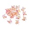 Transparent Glass Cabochons, 3D Butterfly Shape, Light Salmon, 7x7.5x3.5mm
