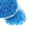 Transparent Glass Beads, Teardrop, Deep Sky Blue, 6x4x4mm, Hole: 1mm, about 6666pcs/1000g