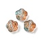 Transparent Glass Beads, Flowers Rose, Baking Paint, Chocolate, 11.5x12x8.5mm, Hole: 1.2mm