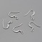 Brass Earring Hooks, Ear Wire, with Horizontal Loop, Cadmium Free & Lead Free, 925 Sterling Silver Plated, 16~18x16~18x1.5mm, Hole: 2mm, 20 Gauge, Pin: 0.8mm
